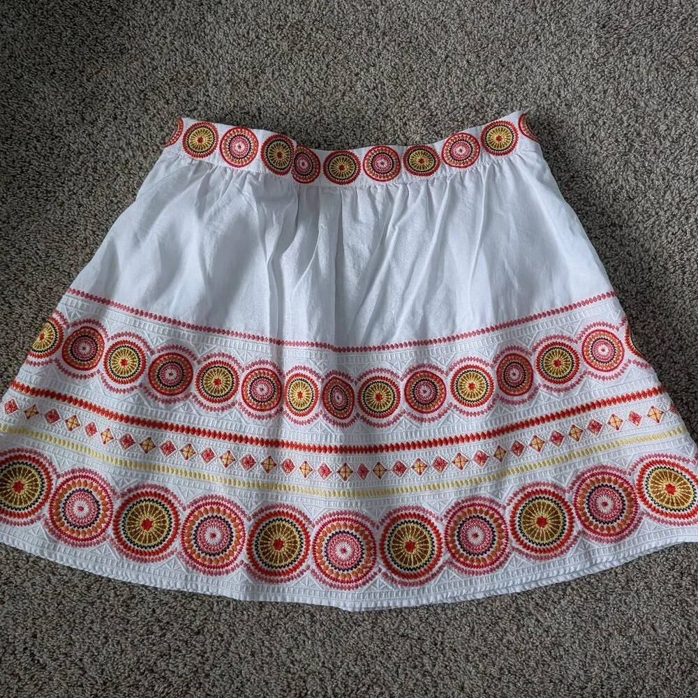 EUC Linen Boden Embroidered Skirt US 16/18 - Picture 1 of 8
